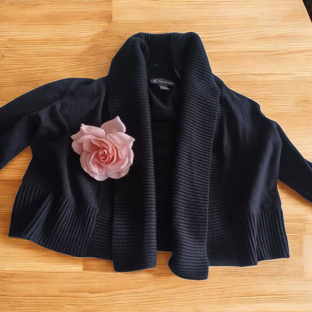 Black Women's Sweater with Ribbed Collar